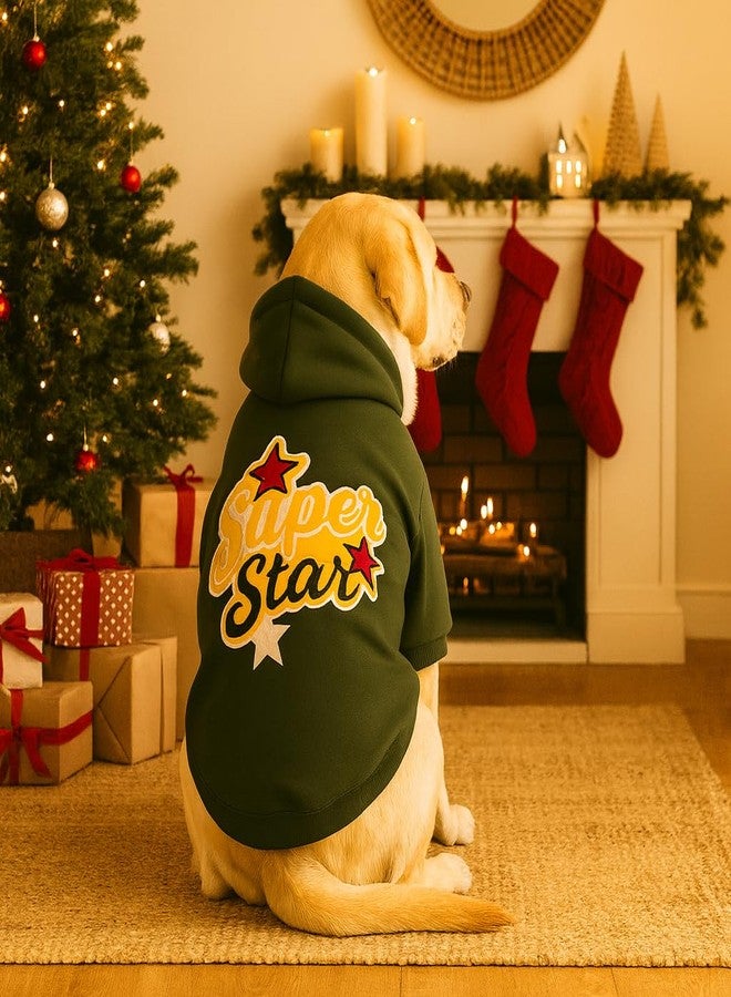 Zigly Lifestyle Super Star Dog Hoodie | Warm & Soft Dog Sweatshirt with Hood | Comfortable Casual Winter Wear for Small, Medium & Large Breeds Size Medium - Image 2